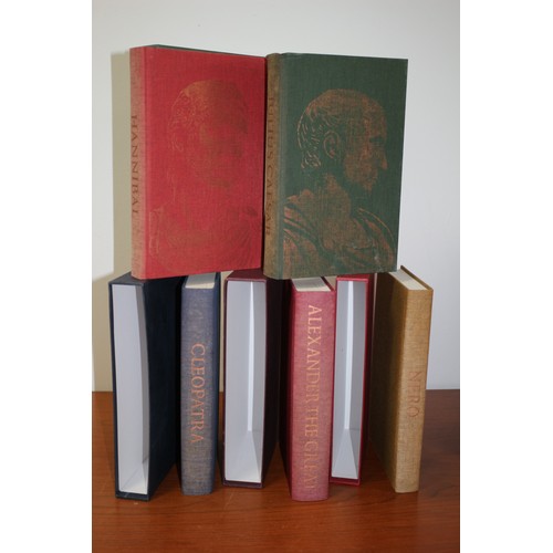 136 - Lovely Collection of Folio Society Books All Themed - Julius Caesar, Cleopatra, Nero, Hannibal, Alex... 