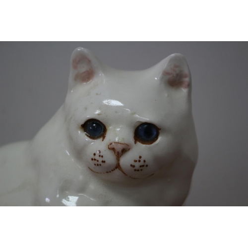 137 - Very Nice Winstanley Persian Cat - White with Blue Glass Eyes - Size 6 - Signed and Stamped