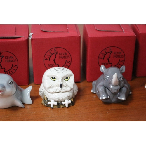 148 - Selection of 10 New Kevin Francis Face Pots in Original Boxes - Mixed Animal Characters