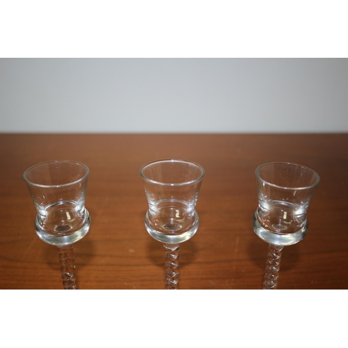 150 - 3 x Georgian Twisted Stem Thistle Top Drinking Glasses