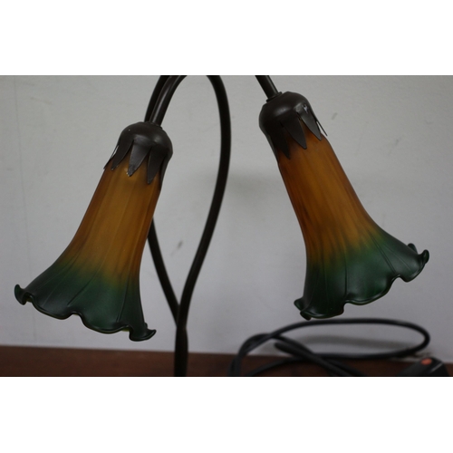 153 - Tiffany Styled Desk Lamp with Twin Shades