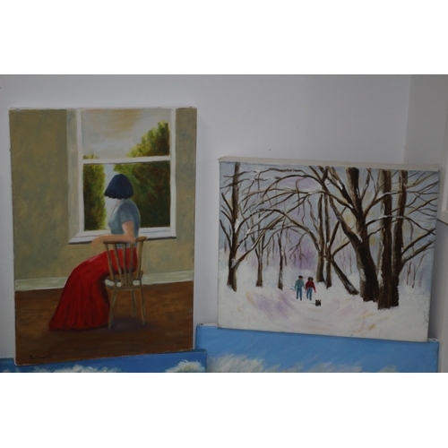 157 - Collection of 11 Oil on Canvas Paintings - Sarah Huggett