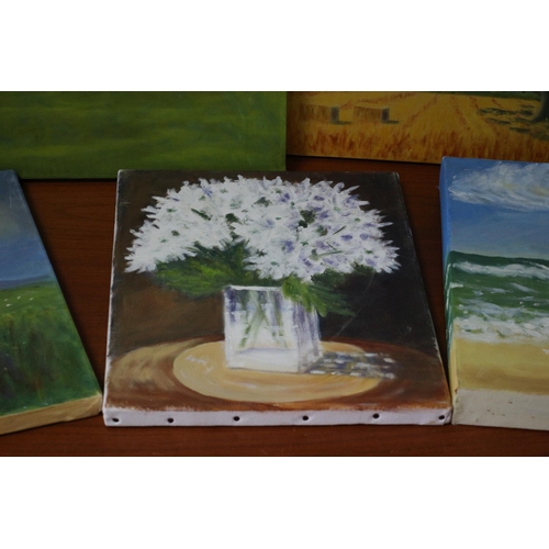 157 - Collection of 11 Oil on Canvas Paintings - Sarah Huggett