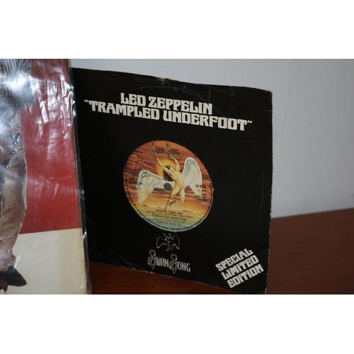 259 - Selection of Vinyl Records - The Two Sides of John Leyton Album - Led Zeppelin Trampled Underfoot - ... 