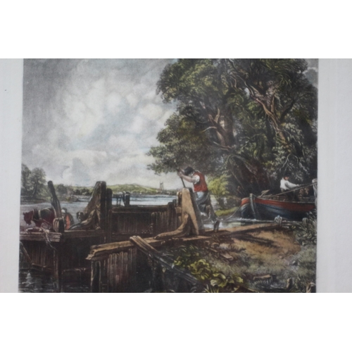 262 - Framed and Glazed Antique 1886 - Hand Coloured Etching by John Constable - Titled: The Lock at Dedha... 