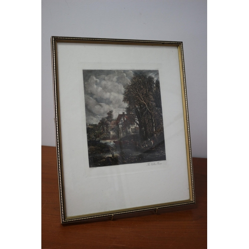 263 - Framed and Glazed Antique 1886 - Hand Coloured Etching by John Constable - Titled: The Valley Farm, ... 