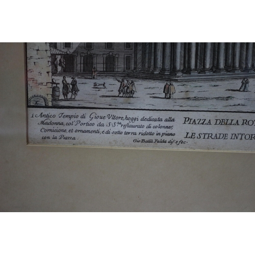 266 - Collection of 4 x Hand Coloured Engravings - Dated 1665 & 1699 - Depicting Famous Italian Sites by G... 