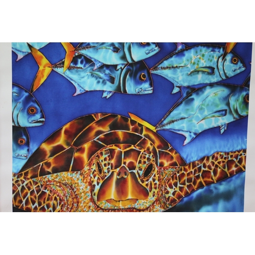 267 - Framed Original Print on Fine Art Paper by Daniel Jean-Baptist - Titled: Sea Turtle and Jacks (Retai... 