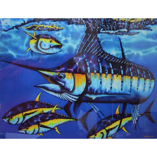 268 - Framed and Glazed Original Print on Fine Art Paper by Daniel Jean-Baptist - Titled: Blue Marlin (Ret... 