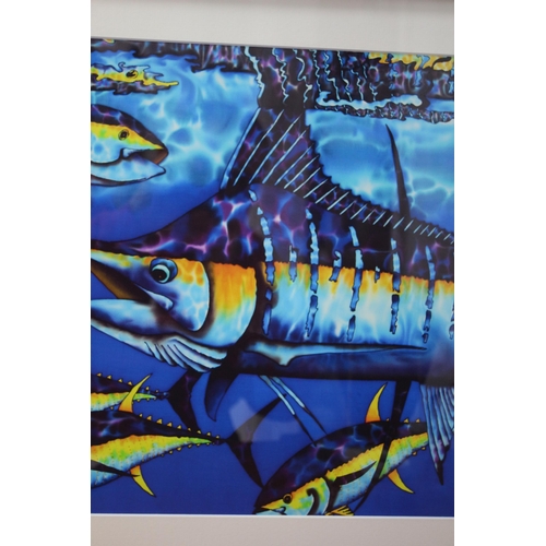 268 - Framed and Glazed Original Print on Fine Art Paper by Daniel Jean-Baptist - Titled: Blue Marlin (Ret... 