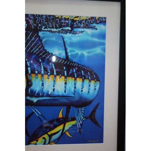 268 - Framed and Glazed Original Print on Fine Art Paper by Daniel Jean-Baptist - Titled: Blue Marlin (Ret... 