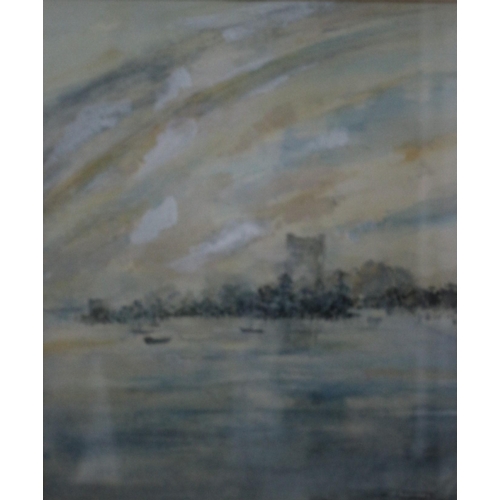 271 - Framed and Glazed Pastel and Gouache Painting - Depicting Portchester Castle by J. Rogers - 1989