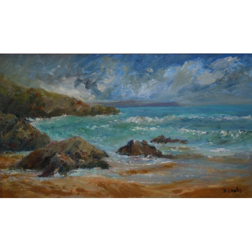 292 - Framed Oil on Board Sea Scape Painting by West Country Artist And Teacher Derek Cooke