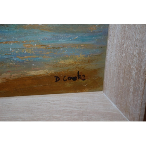 292 - Framed Oil on Board Sea Scape Painting by West Country Artist And Teacher Derek Cooke