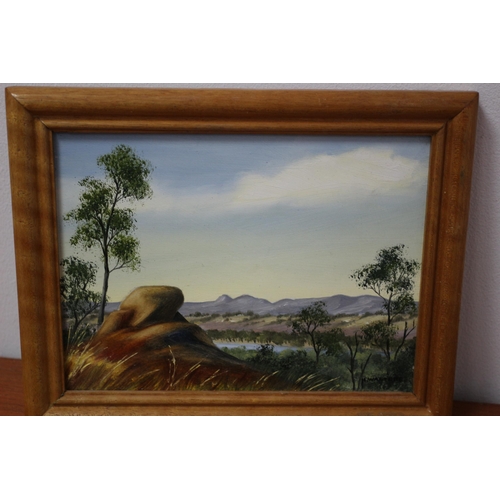 297 - Framed Mixed Media Painting by M. Walters Titled: Distant Range