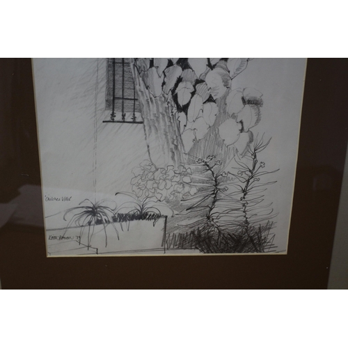 301 - Original Framed and Glazed Pencil Drawing By Keith Barrell – Signed