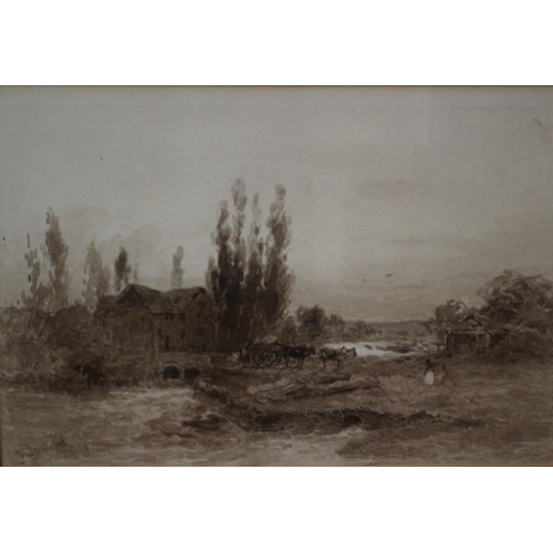 306 - Framed and Glazed JOHN STEEPLE RI RBSA 1823 - 1887 Monochrome Watercolour Signed & Dated 1878.