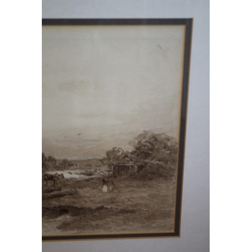 306 - Framed and Glazed JOHN STEEPLE RI RBSA 1823 - 1887 Monochrome Watercolour Signed & Dated 1878.