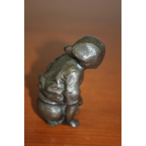 109 - Spelter / Metal Boy Sitting on a Potty 10cm