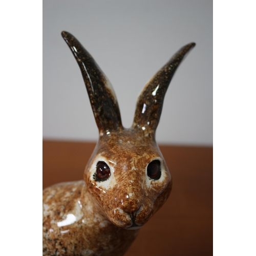 111 - Winstanley brown speckled hare with glass eyes looking back size 6 - Signed to Base