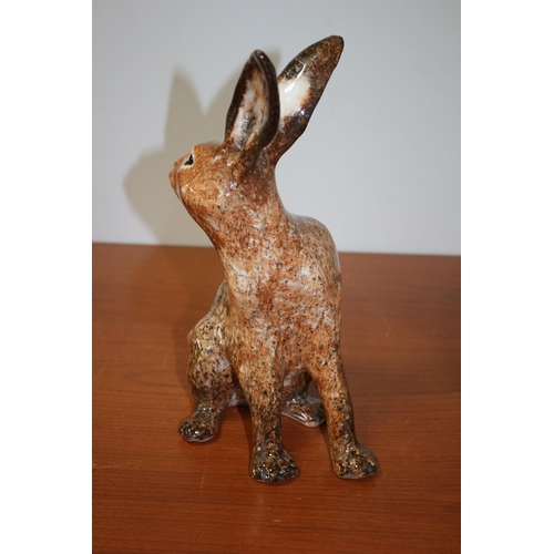 111 - Winstanley brown speckled hare with glass eyes looking back size 6 - Signed to Base