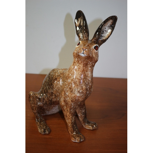 112 - Winstanley brown speckled hare with glass eyes looking eye size 6 - Signed to Base