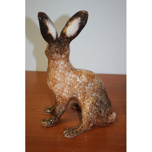 112 - Winstanley brown speckled hare with glass eyes looking eye size 6 - Signed to Base