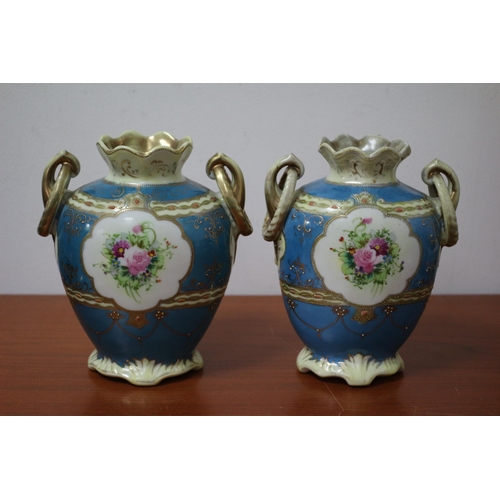 119 - Pair of Beautiful Japanese Urn Style Vases Dating to Early 20th Century - Hand Painted and Marked to... 