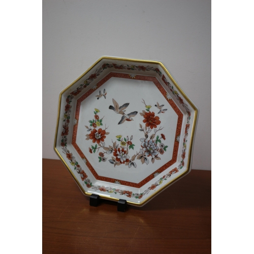 122 - Nicely Hand Decorated Vista Alegre of Portugal - Magnolia - Patterned Charger with Stand - 31cm - He... 