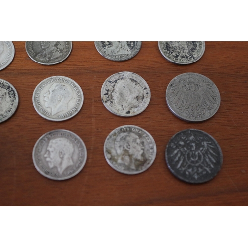 177 - Good Selection of Silver Half Crowns, Sixpences and Other White Metal Coins