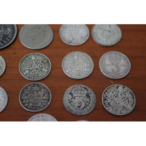 177 - Good Selection of Silver Half Crowns, Sixpences and Other White Metal Coins