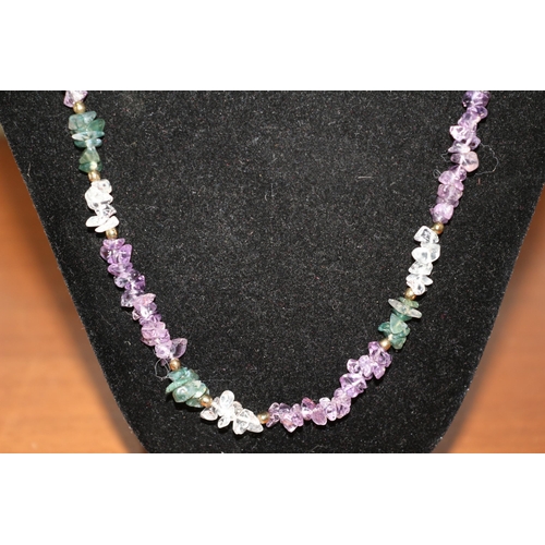 182 - Ruby Necklace Plus an Amethyst & Precious Stone Necklace