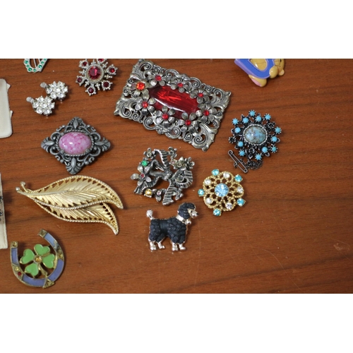 187 - Good Selection of Costume Brooches - Earrings and Necklaces