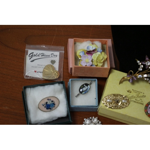 187 - Good Selection of Costume Brooches - Earrings and Necklaces