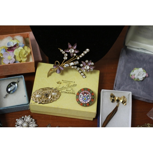 187 - Good Selection of Costume Brooches - Earrings and Necklaces