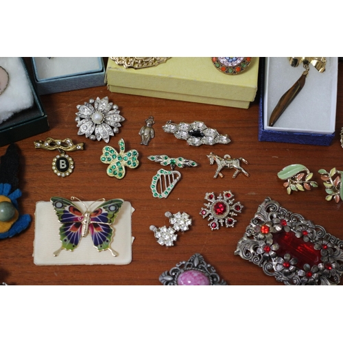 187 - Good Selection of Costume Brooches - Earrings and Necklaces