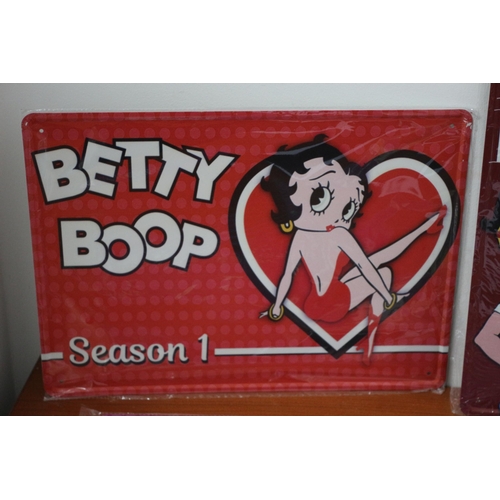 198 - 5 x Betty Boop Tin Signs