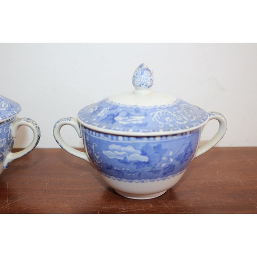 20 - Spode 'Camilla' Copeland Compo x 2 Blue and White