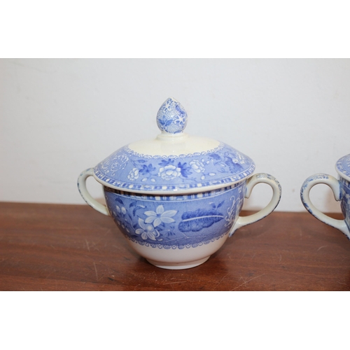 20 - Spode 'Camilla' Copeland Compo x 2 Blue and White