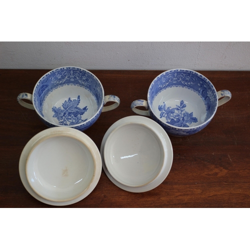 20 - Spode 'Camilla' Copeland Compo x 2 Blue and White