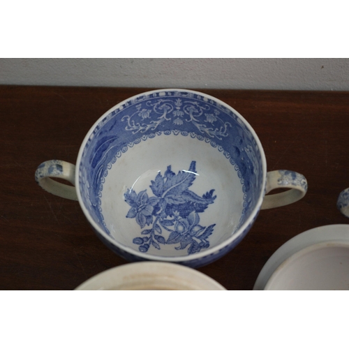 20 - Spode 'Camilla' Copeland Compo x 2 Blue and White