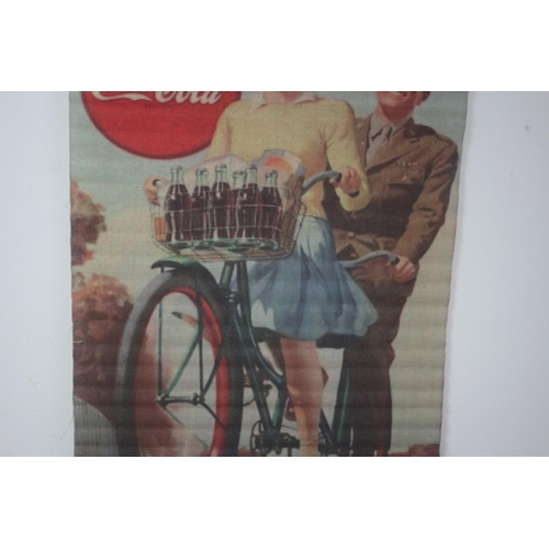 200 - Coca Cola Canvas Scroll Wall Hanger - 80 x 46cm