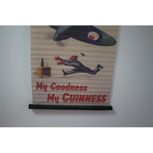 201 - Guinness Canvas Scroll Wall Hanger - 80 x 46cm