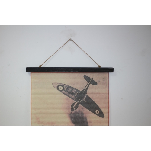 202 - Spitfire Canvas Scroll Wall Hanger - 80 x 46cm