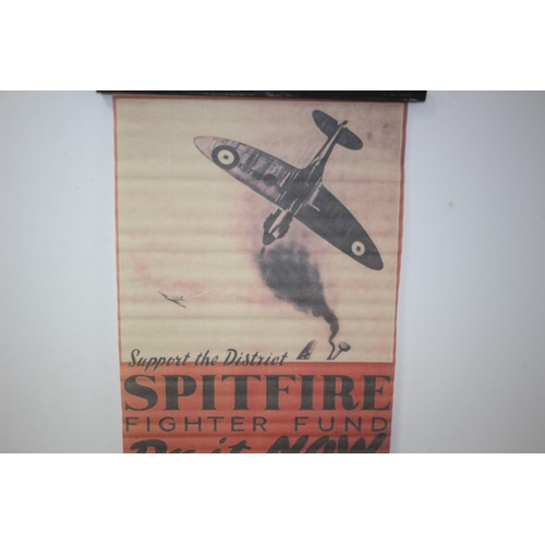 202 - Spitfire Canvas Scroll Wall Hanger - 80 x 46cm