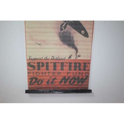 202 - Spitfire Canvas Scroll Wall Hanger - 80 x 46cm