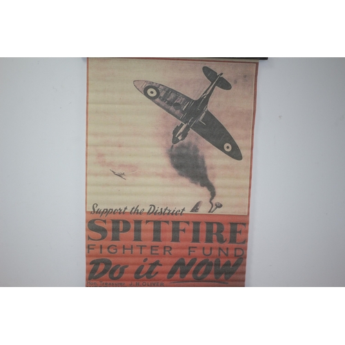 206 - Spitfire Canvas Scroll Wall Hanger - 80 x 46cm