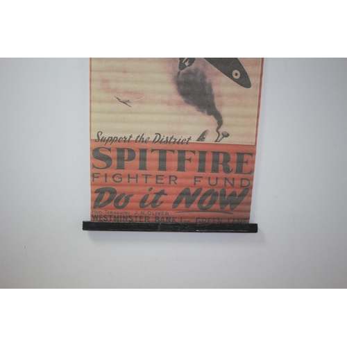 206 - Spitfire Canvas Scroll Wall Hanger - 80 x 46cm