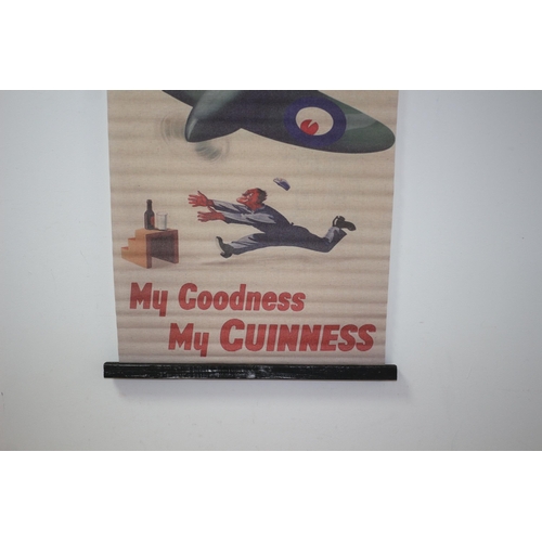 207 - Guinness Canvas Scroll Wall Hanger - 80 x 46cm