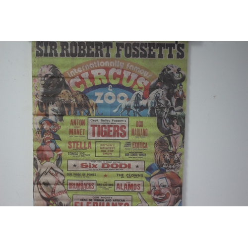 209 - Sir Robert Fossett's Circus Canvas Scroll Wall Hanger - 80 x 46cm